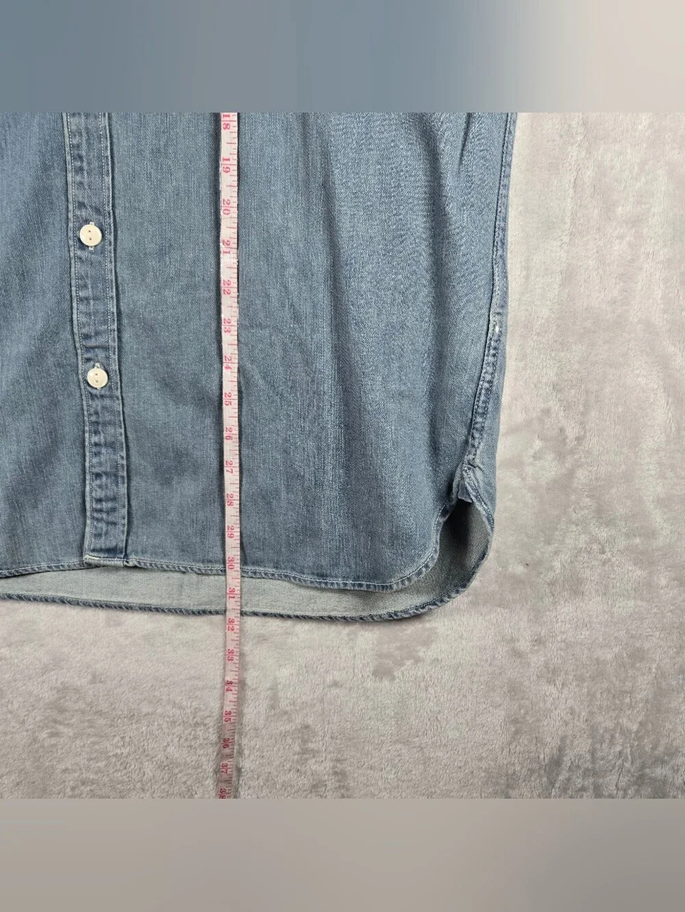 J Crew Denim Work Shirt Mens Size XL Blue Midweight Button Up Casual BT744